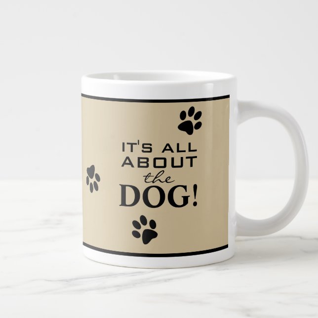 Cute Anpassningsbar Hund Typography Hund älskare Jumbo Mugg (Höger)