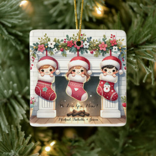 Cute Anpassningsbar Keramisk julprydnad för Mimi Julgransprydnad Keramik