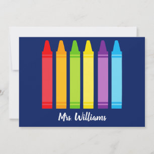 Cute Anpassningsbar Kindergarten Teacher Crayon Ca