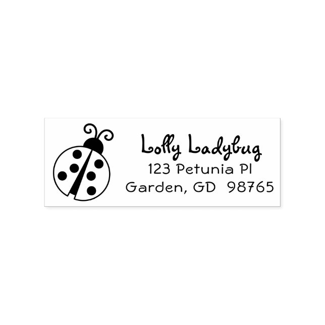 Cute Anpassningsbar Ladybug Returadress Frimärke f Stämpel (Tryck)