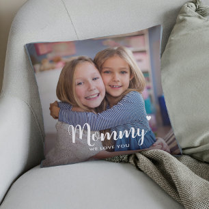 Cute Anpassningsbar Mamma Två foto Keepsak Kudde