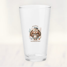 Cute Anpassningsbar Message Turkey Helgdag Drinkwa Glaskopp