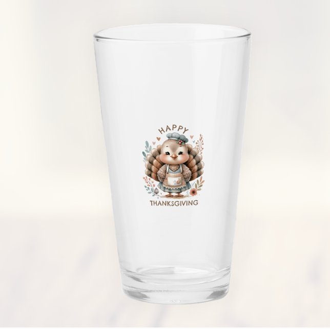 Cute Anpassningsbar Message Turkey Helgdag Drinkwa Glaskopp (Skapare uppladdad)