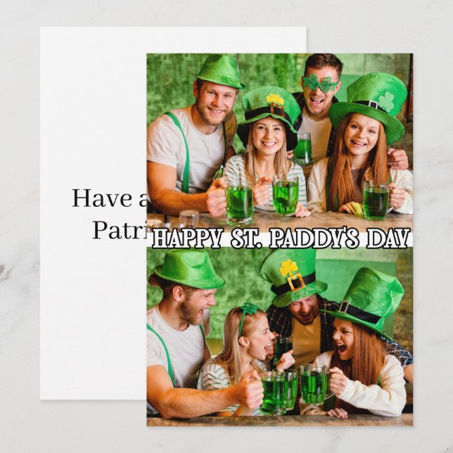 Cute Anpassningsbar Modern mall för 2 foton St. Pa (Fram/baksida)