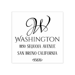 Cute Anpassningsbar Monogram Initial Namn Returadr Stämpel