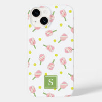 Cute Anpassningsbar Monogram Pickleball Mönster