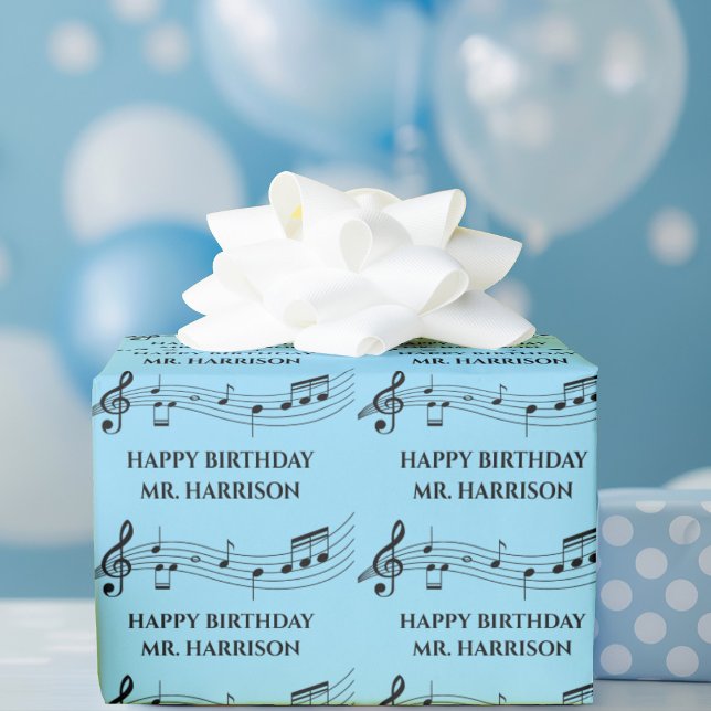 Cute Anpassningsbar Music Teacher Musik noter Birt Presentpapper (Skapare uppladdad)