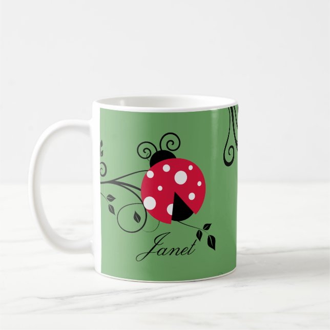 Cute Anpassningsbar Nyckelpiga Mugg Ladybug (Vänster)