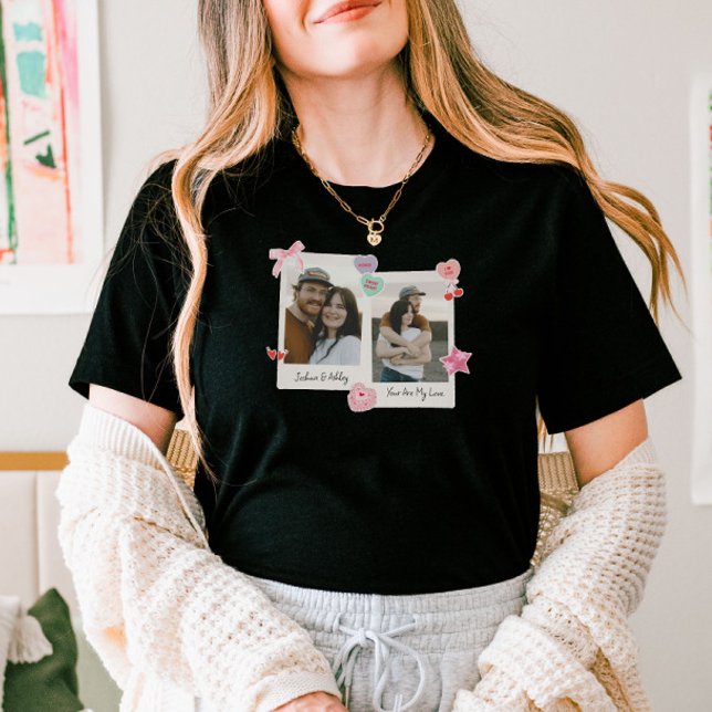 Cute Anpassningsbar - par foton och textgåva T Shirt (Skapare uppladdad)
