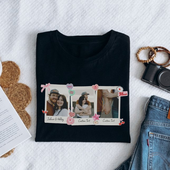 Cute Anpassningsbar - par foton och textgåva T Shirt (Skapare uppladdad)