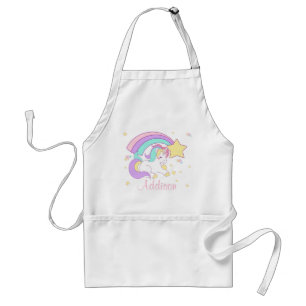 Cute Anpassningsbar Personlig Magic Rainbow Unicor Förkläde