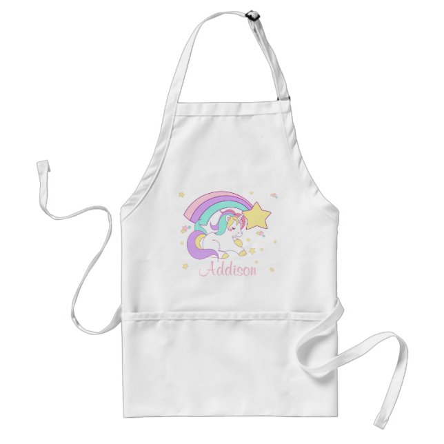 Cute Anpassningsbar Personlig Magic Rainbow Unicor Förkläde (Framsidan)