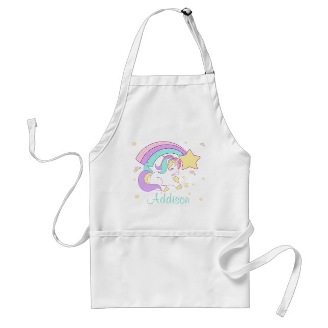Cute Anpassningsbar Personlig Magic Rainbow Unicor Förkläde (Framsidan)