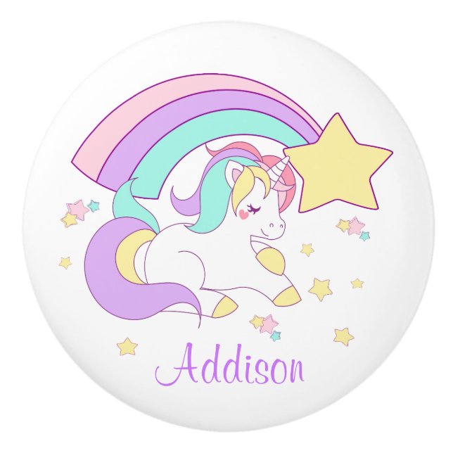 Cute Anpassningsbar Personlig Magic Rainbow Unicor Knopp (Framsidan)