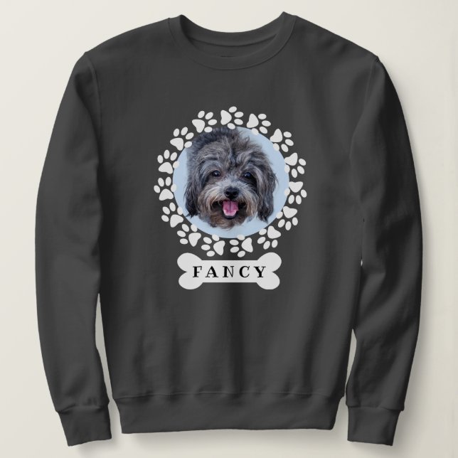 Cute Anpassningsbar Pet Hund Photo och Namn på Dog T Shirt (Design framsida)