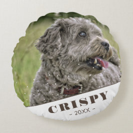 Cute Anpassningsbar Pet Hund Photo Personlig Rund Kudde