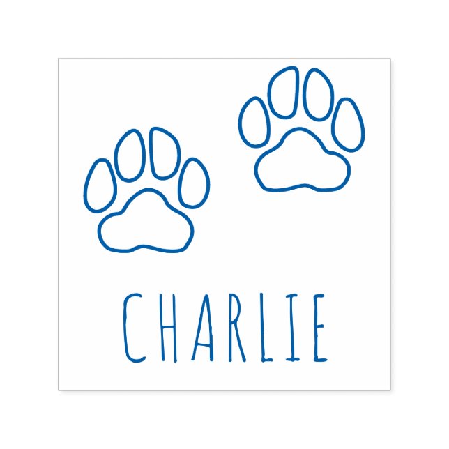 Cute Anpassningsbar Pet Namn Charlie | Tass avtryc Självfärgande Stämpel (Design)