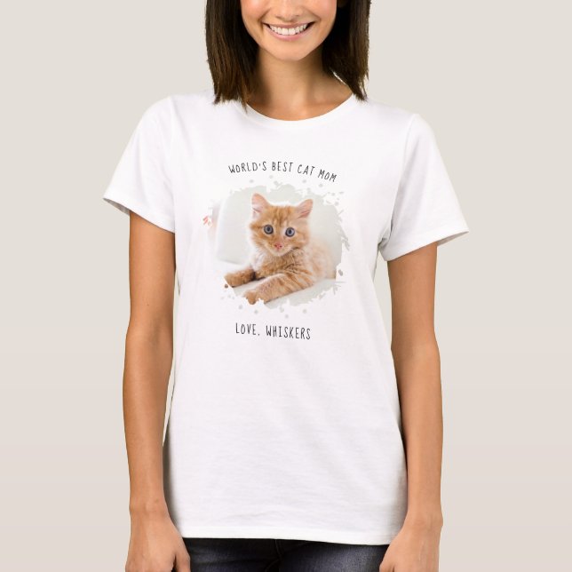 Cute Anpassningsbar Pet Photo Stänk World's Best C T Shirt (Framsida)