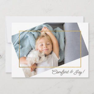 Cute Anpassningsbar Photo Comfort och Joy jul Julkort