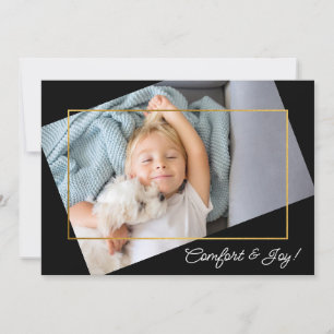 Cute Anpassningsbar Photo Comfort och Joy jul Julkort