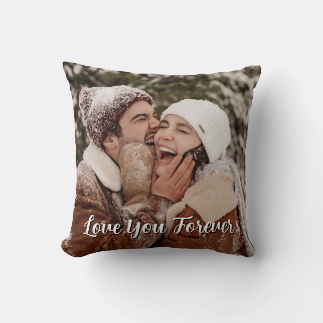 Cute Anpassningsbar Photo Keepsak COUPLE Gift Thro Kudde (Framsida)