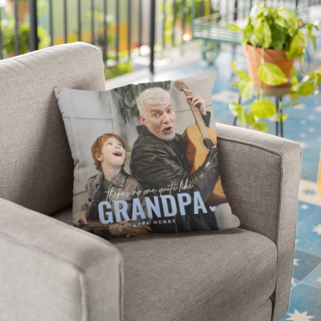 Cute Anpassningsbar Photo Keepsak GRANDPA Gift Kudde (Skapare uppladdad)