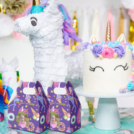 Cute Anpassningsbar Photo Unicorns, Donuts & Ice C Presentaskar