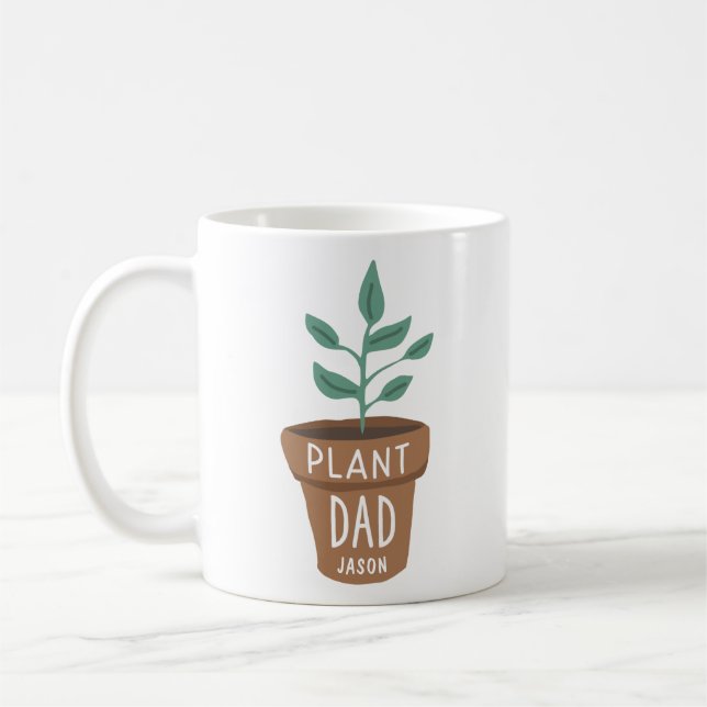 Cute Anpassningsbar Plant Pappa Kaffemugg (Vänster)