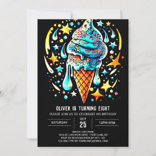 Cute Anpassningsbar Popsicle Boy Ice Cream Birthda Inbjudningar