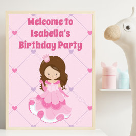 Cute Anpassningsbar Princess Rosa Barns födelsedag Poster