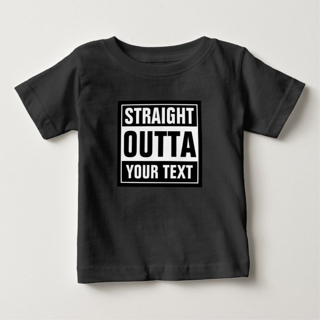 Cute anpassningsbar RAK OUTTA baby-kläder för skjo Tee (Framsida)