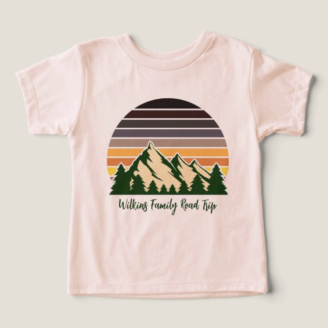 Cute Anpassningsbar Road Resa Forest Sunset T Shirt (Design Framsida)