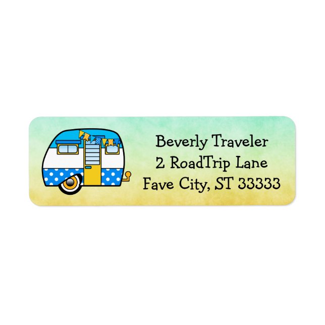 Cute Anpassningsbar Road Resa Return-adressetikett Returadress Etikett (Framsidan)