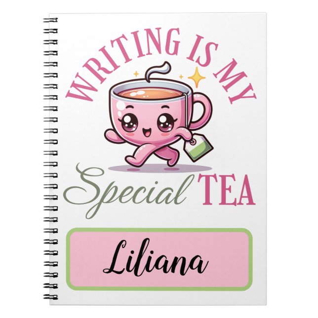 Cute Anpassningsbar Rosa Write är min Speciella te Anteckningsbok (Framsidan)