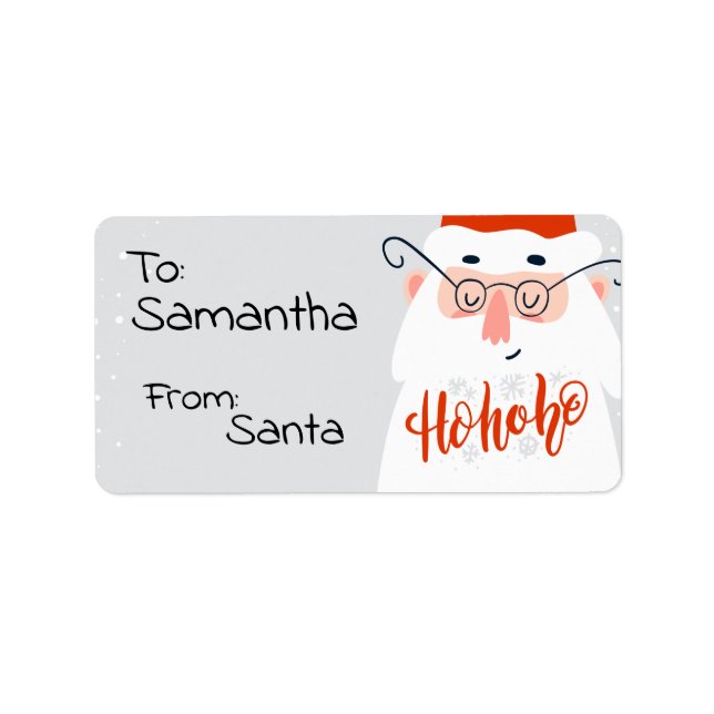 Cute Anpassningsbar Santa Gift-Märkre Adressetikett (Framsidan)