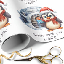 Cute Anpassningsbar Santa Hat Penguin Snö Kids jul