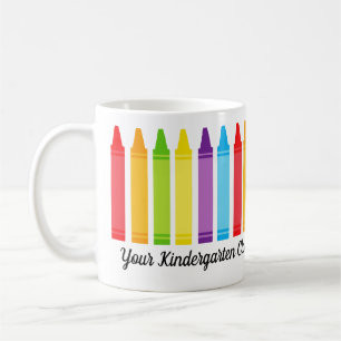 Cute Anpassningsbar School Teacher Crayon Kaffemugg