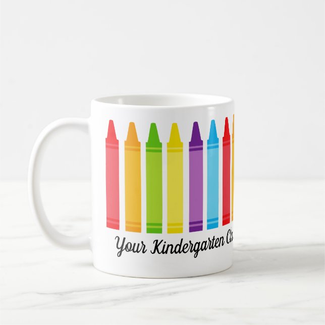 Cute Anpassningsbar School Teacher Crayon Kaffemugg (Vänster)