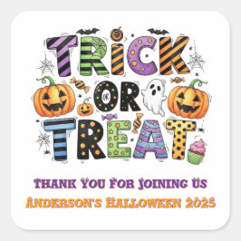 Cute Anpassningsbar Tack Halloween Fyrkantigt Klistermärke