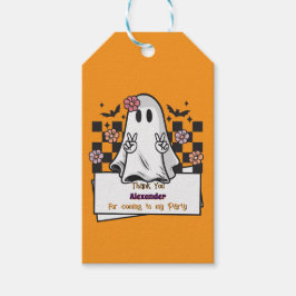 Cute Anpassningsbar Tack Halloween Ghost Presentetikett