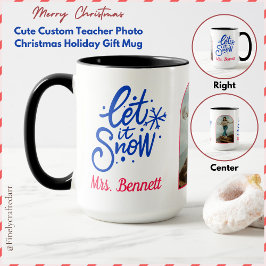 Cute Anpassningsbar Teacher Photo jul Helgdag Gift Mugg