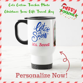 Cute Anpassningsbar Teacher Photo jul Snö Gift Resemugg