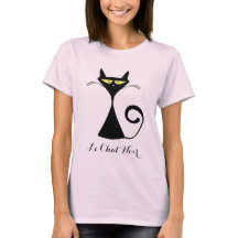 Cute Anpassningsbar Text/Färg Le Chatta Noir Black