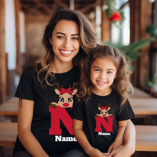 Cute-Anpassningsbarna i Julfamiljen med Namn T Shirt (Skapare uppladdad)