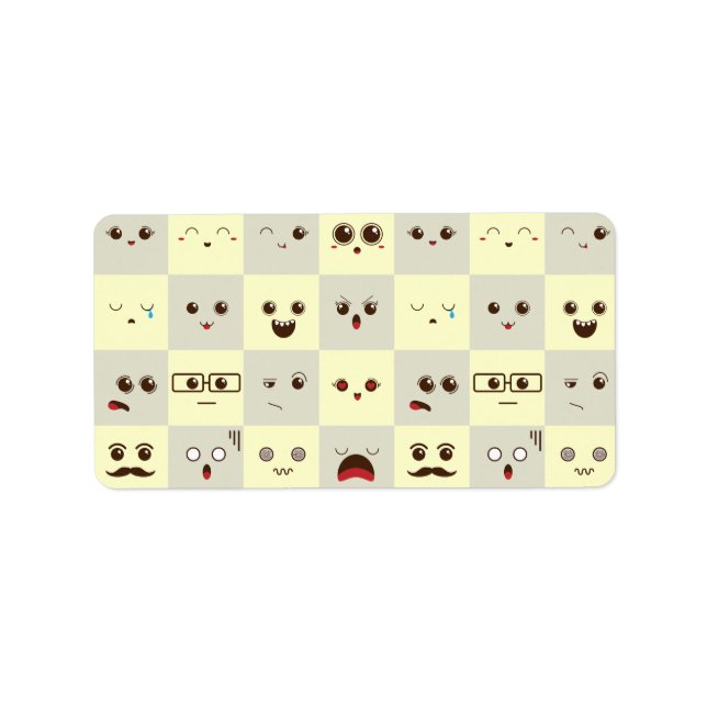 Cute ansikte adressetikett (Framsidan)