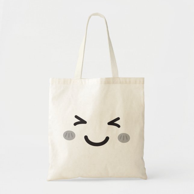Cute Ansikte Design Tote Bag Tygkasse (Framsidan)