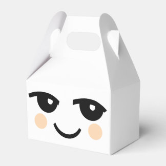 CUTE ANSIKTE GABLE FAVOR BOX PRESENTASKAR