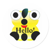 Cute Ansikte Hej Stickers