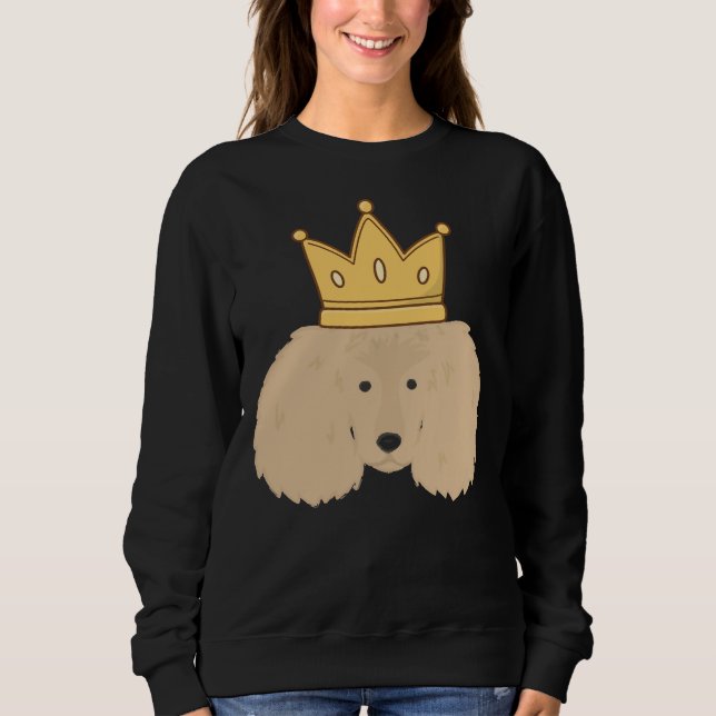 Cute Ansikte Pudel med Krona T Shirt (Framsida)