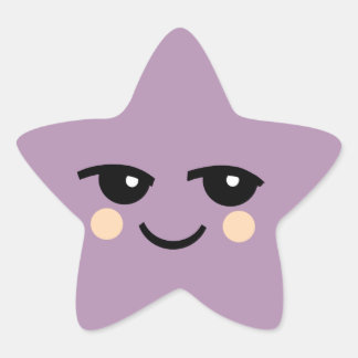 CUTE ANSIKTE STAR STICKERS STJÄRNFORMAT KLISTERMÄRKE